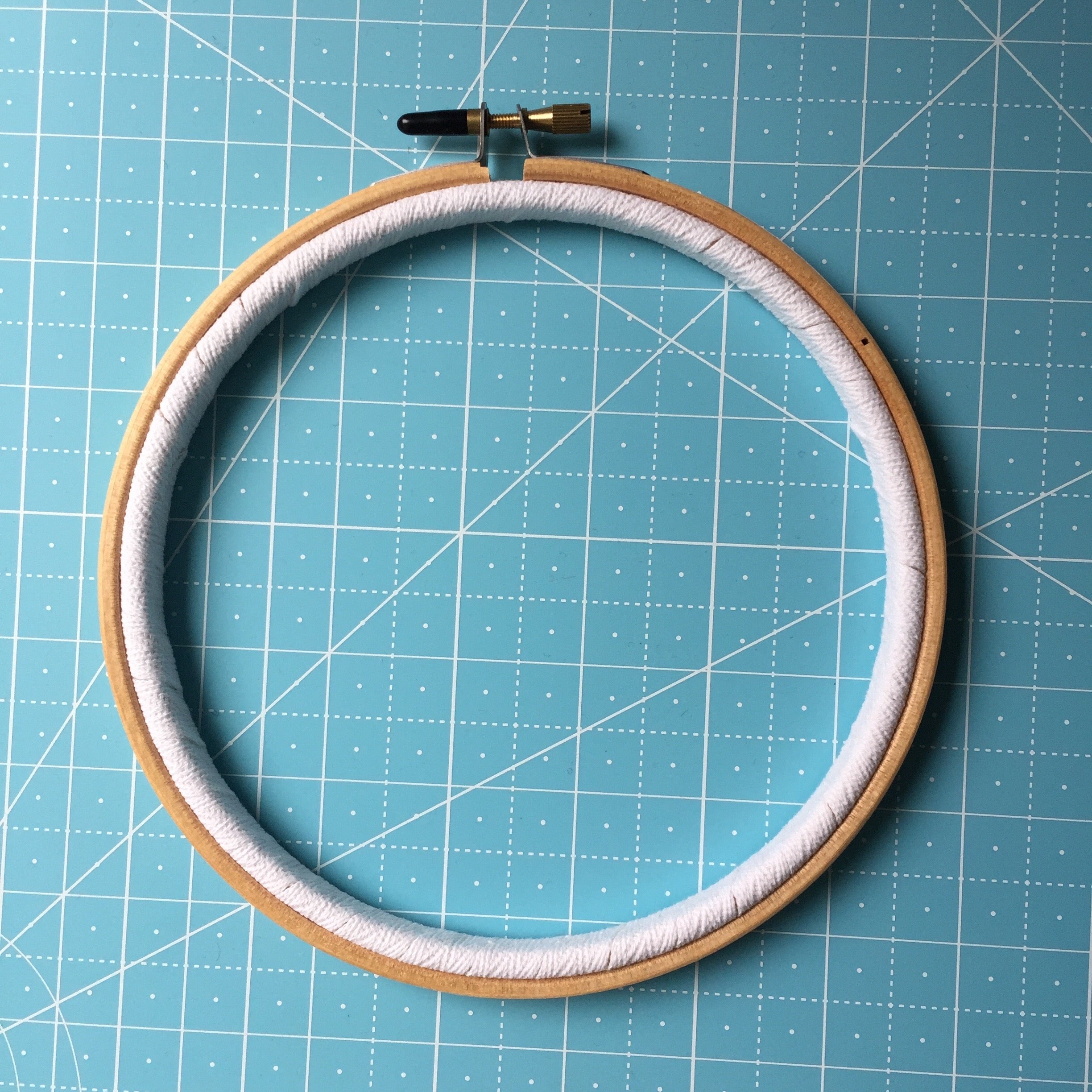 Help! How to finish embroidery hoop with too little edge fabric