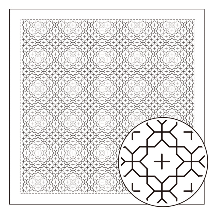 Hitomezashi Sashiko Stitching Sampler - Juji Hanazashi (1016)