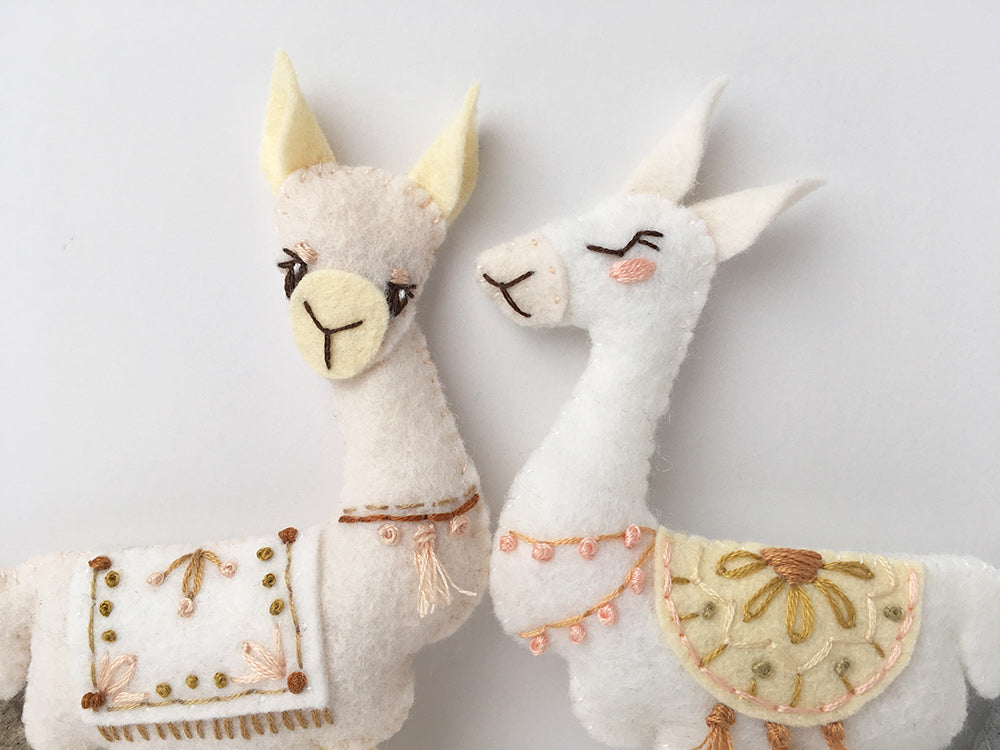 PDF Pattern - Llamas Wool Felt Embroidery Pattern