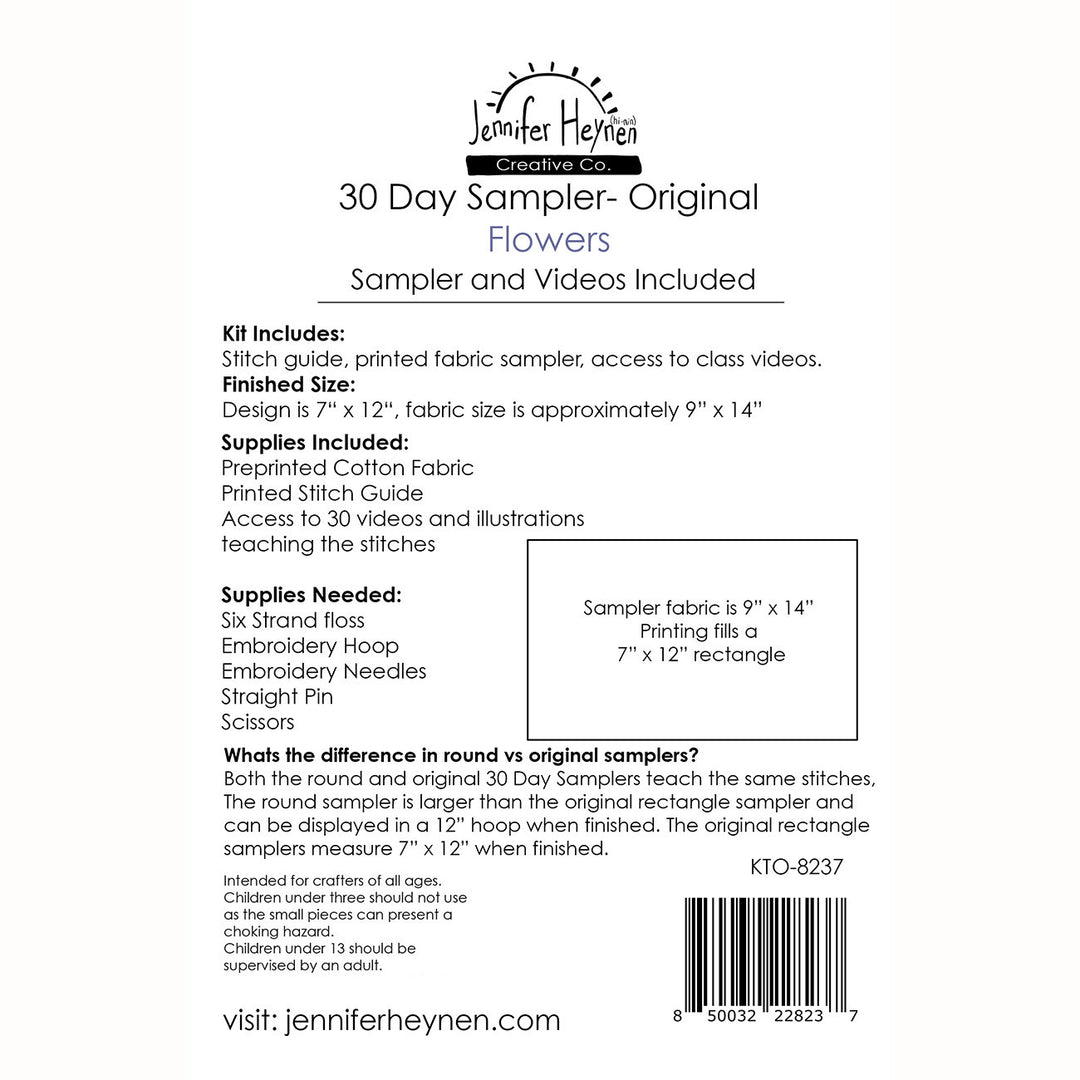 30 Day Embroidery Sampler - Flowers