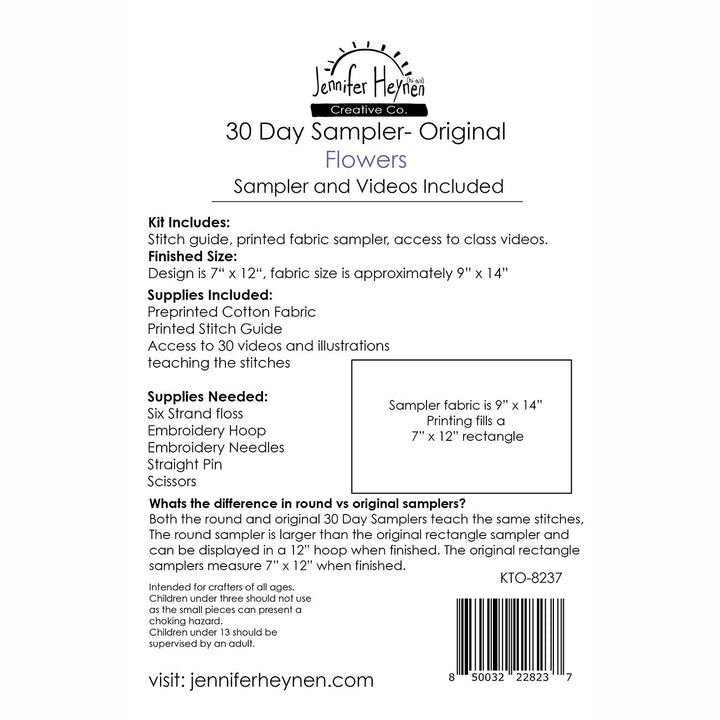 30 Day Embroidery Sampler - Flowers