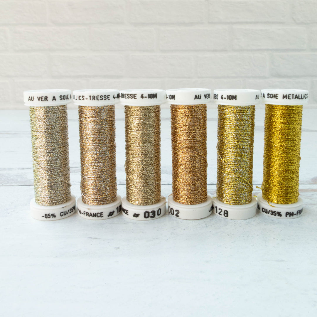 Au Ver a Soie Metallic Thread Pack - Golds