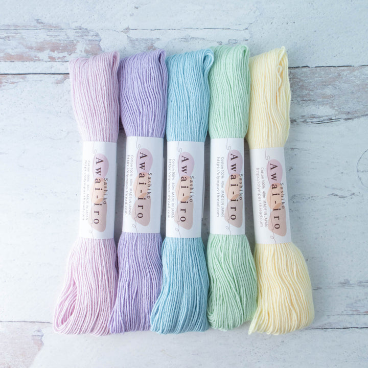 Sashiko Thread Set - Awai-Iro Pastel Colors Collection