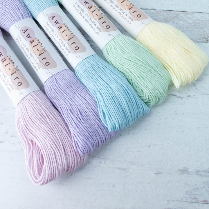 Sashiko Thread Set - Awai-Iro Pastel Colors Collection