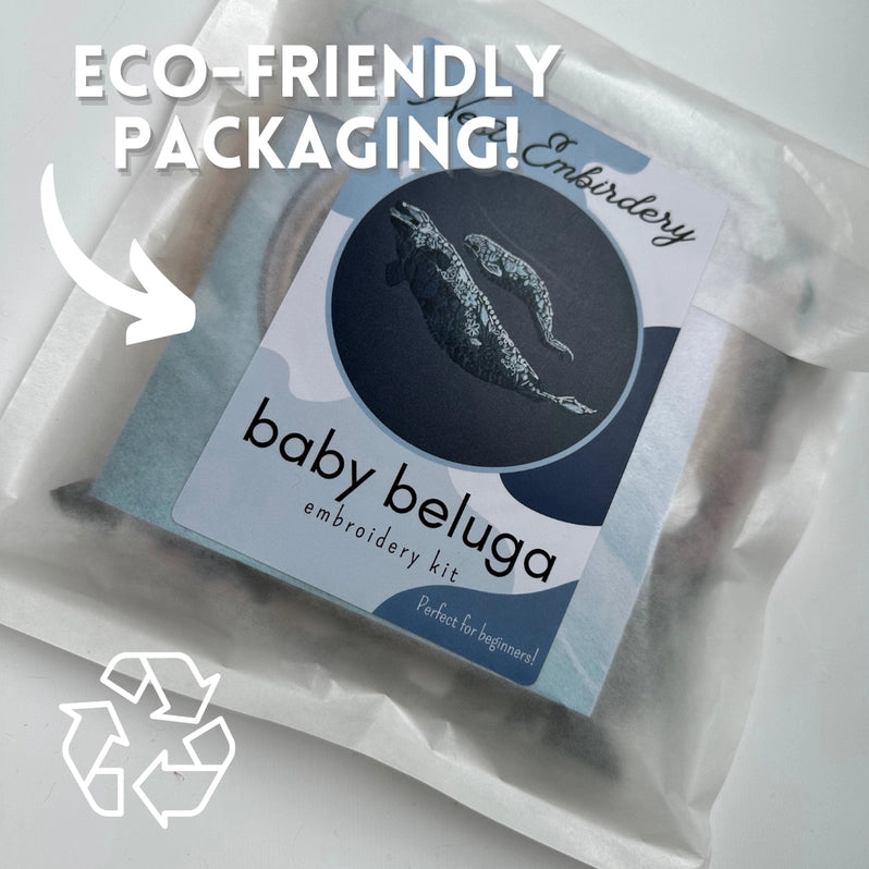 Baby Beluga Embroidery Kit