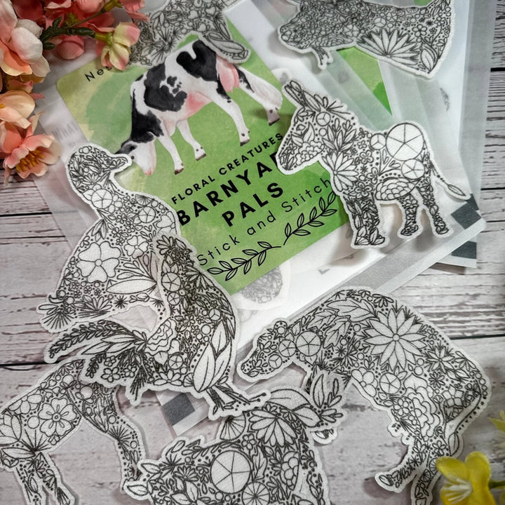 Barnyard Pals Stick & Stitch Embroidery Patterns