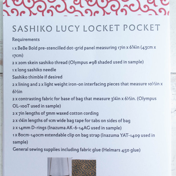 Sashiko Lucy Locket Pocket Sewing Pattern