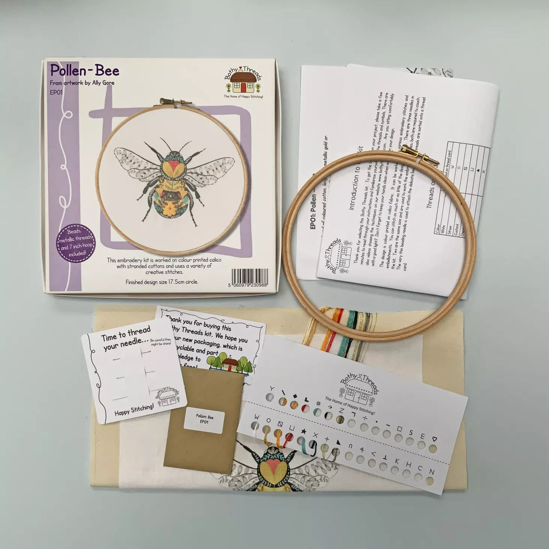 Pollen Embroidery Kit by Ally Gore - Bee