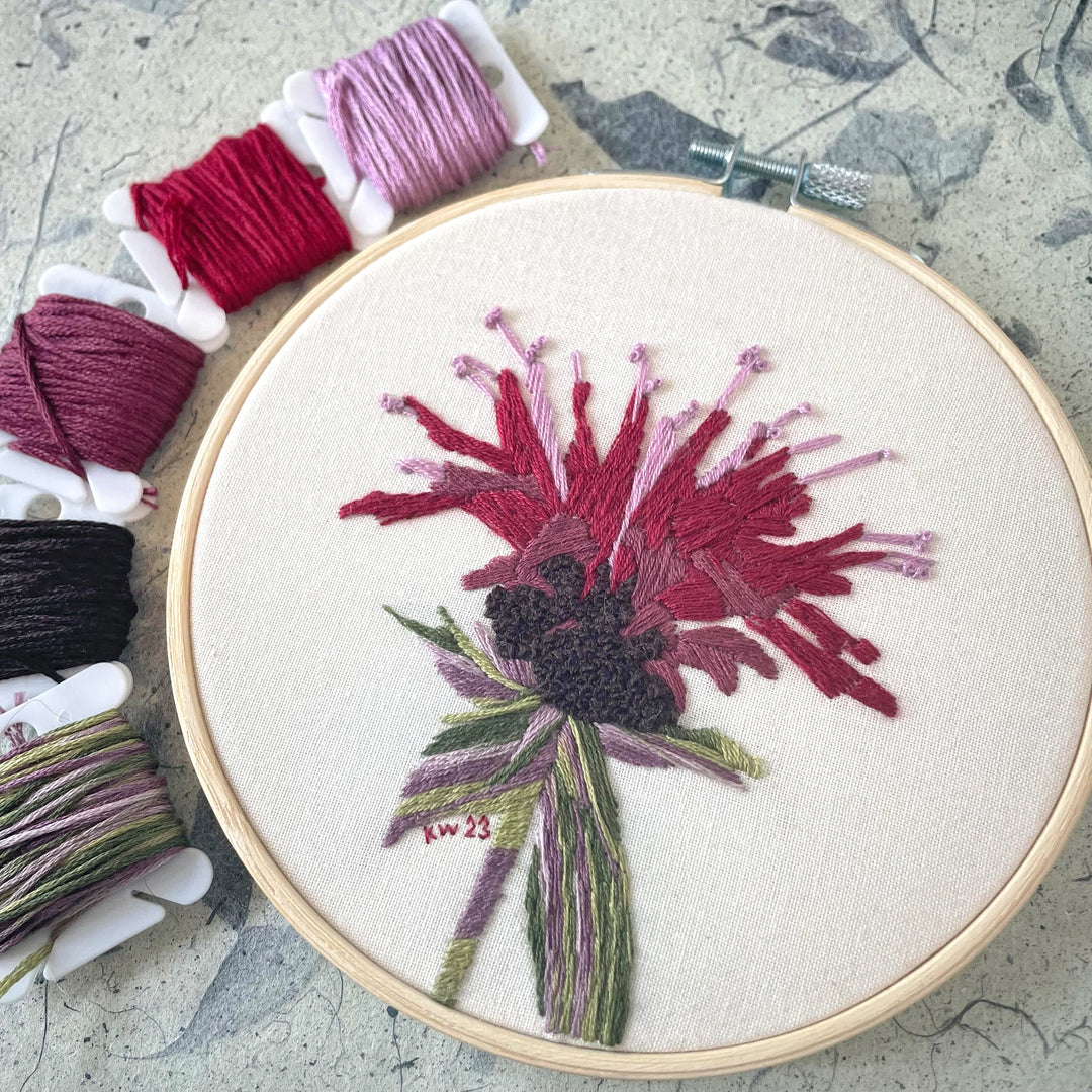 Bee Balm Hand Embroidery Kit