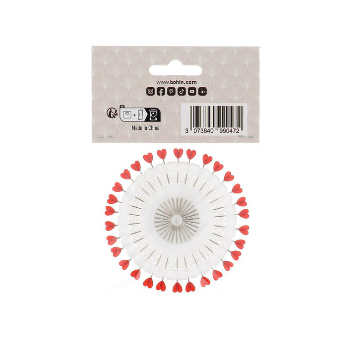Heart Plastic Head Straight Pins Rosette