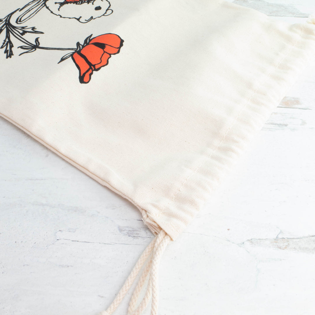 Knitting Mouse Drawstring Project Bag