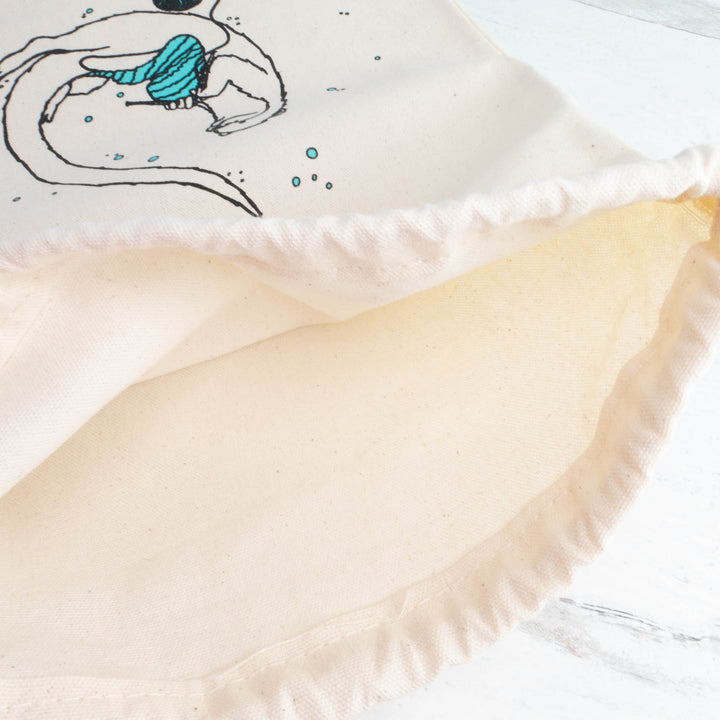 Knitting Otter Drawstring Project Bag
