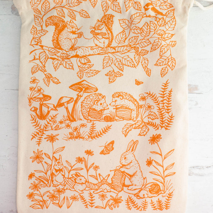 Crafty Woodland Drawstring Project Bag
