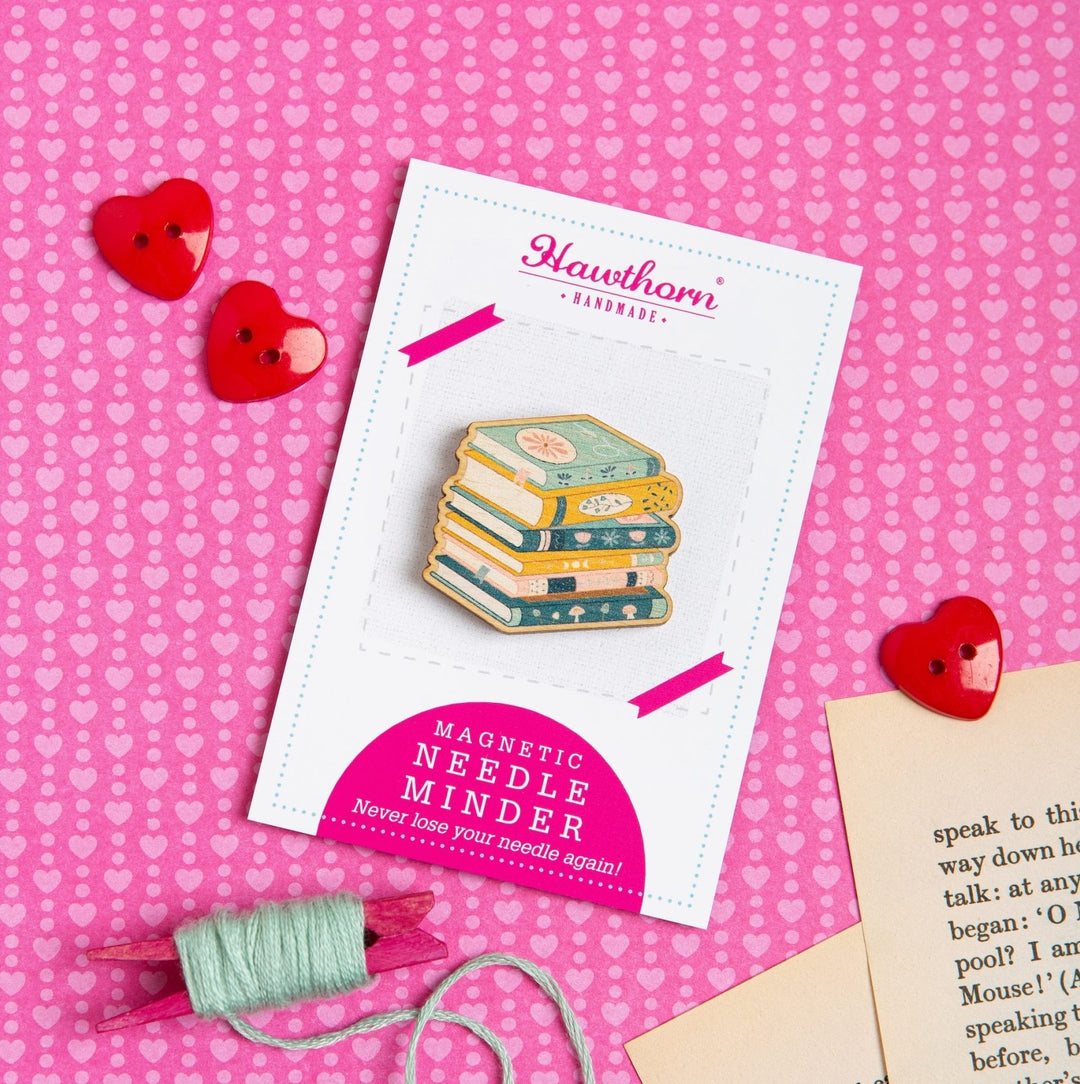 Wooden Book Lover Needle Minder