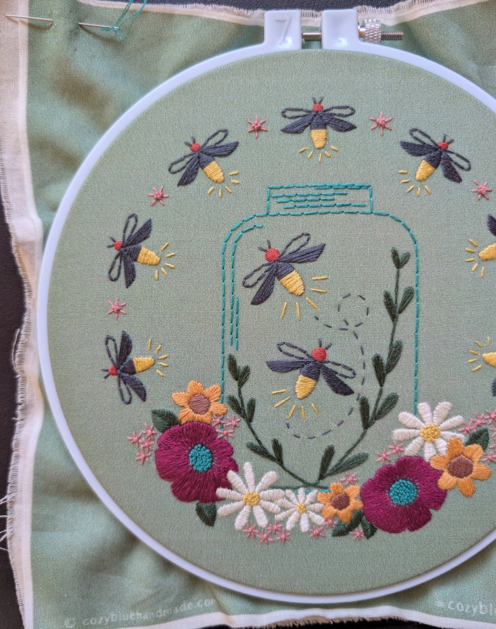Fireflies Embroidery Kit