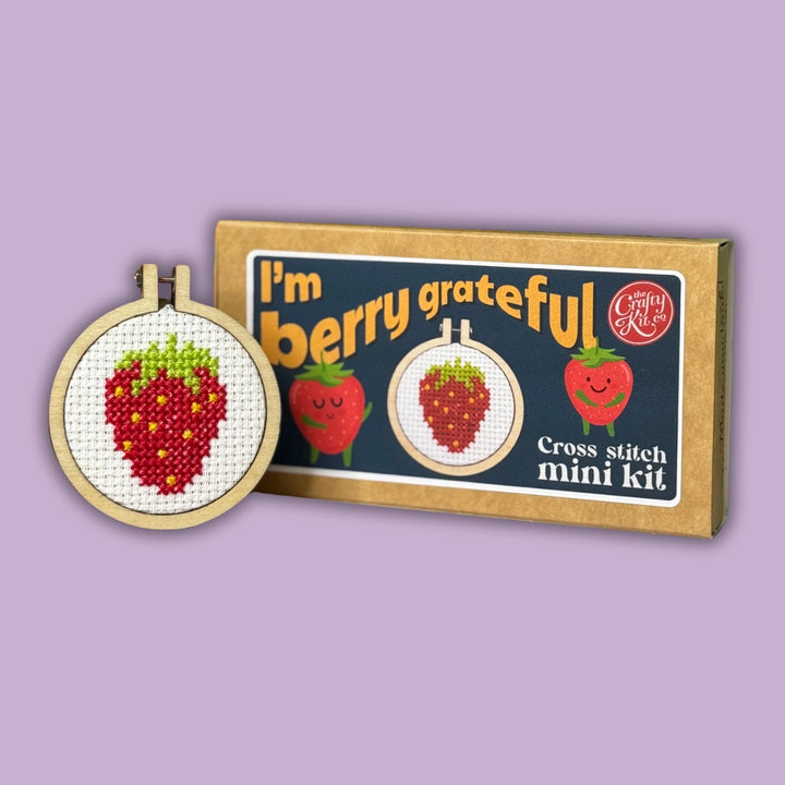Mini Matchbox Cross Stitch Kit - I'm Berry Grateful