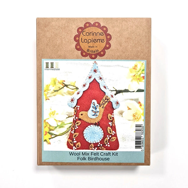 Folk Birdhouse Felt Embroidery Craft Kit