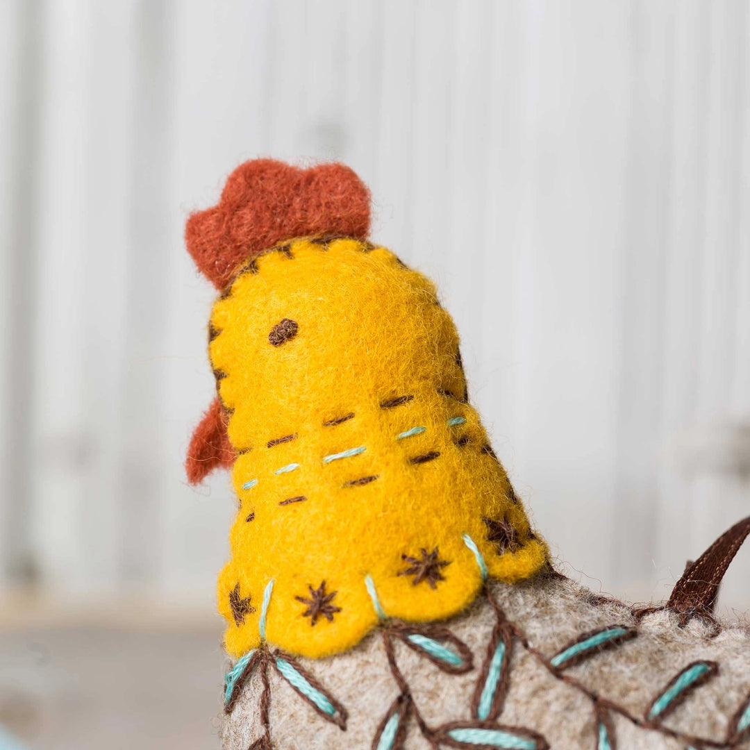 French Hen Felt Embroidery Craft Kit