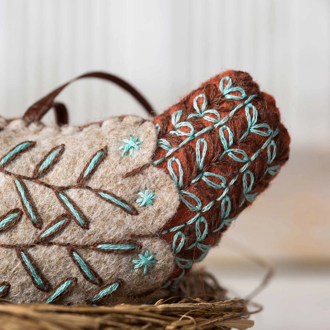 French Hen Felt Embroidery Craft Kit