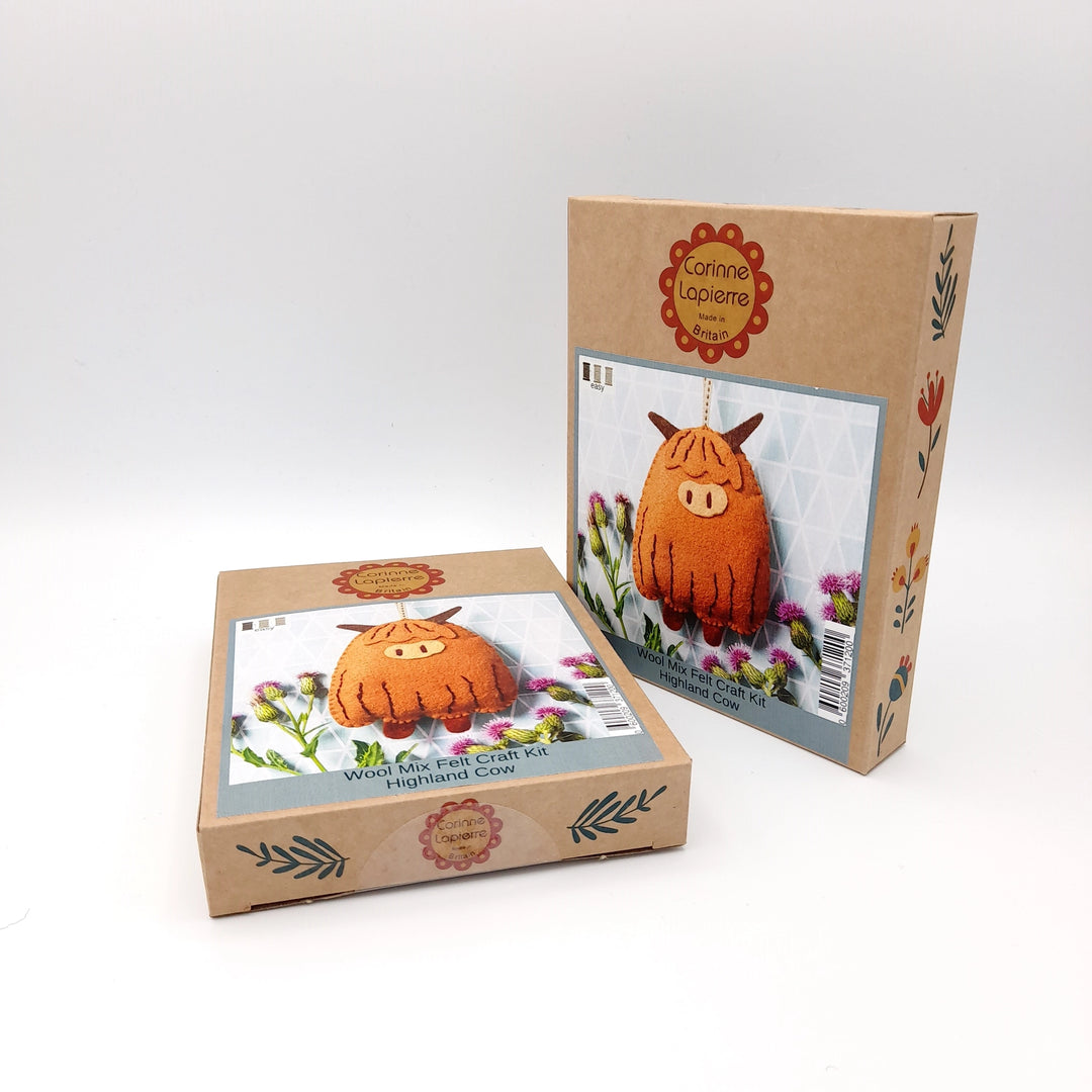 Highland Cow Felt Embroidery Craft Kit