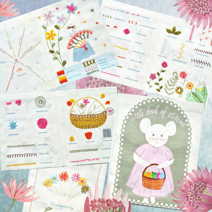 Little Mouse Embroidery Sampler Book Kit