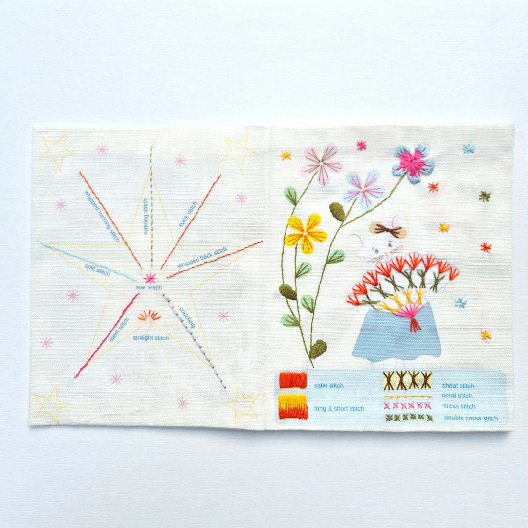 Little Mouse Embroidery Sampler Book Kit