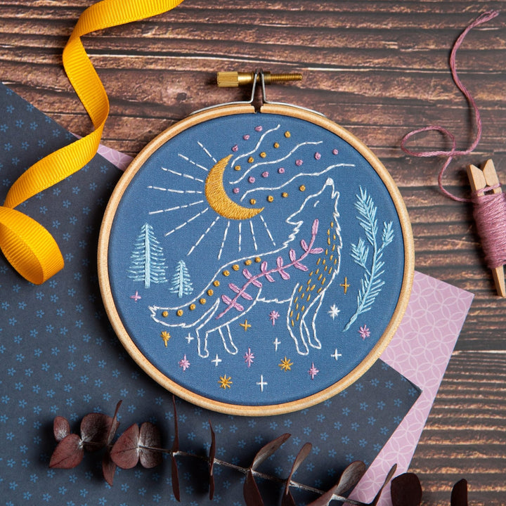 Celestial Wolf Mini Embroidery Kit