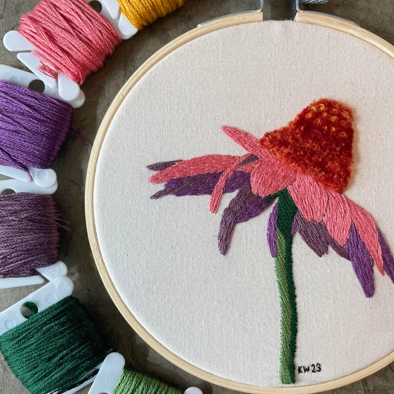 Coneflower Hand Embroidery Kit