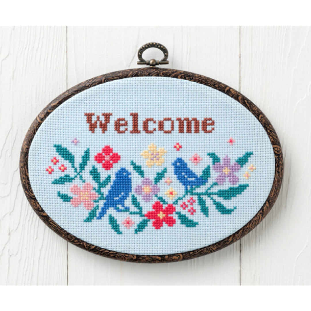 Birds Welcome Sign Japanese Cross Stitch Kit