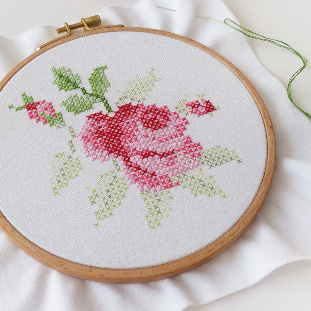 Cross Stitch Rose Embroidery Kit