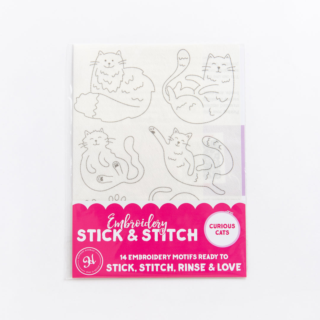 Curious Cats Stick & Stitch Embroidery Patterns