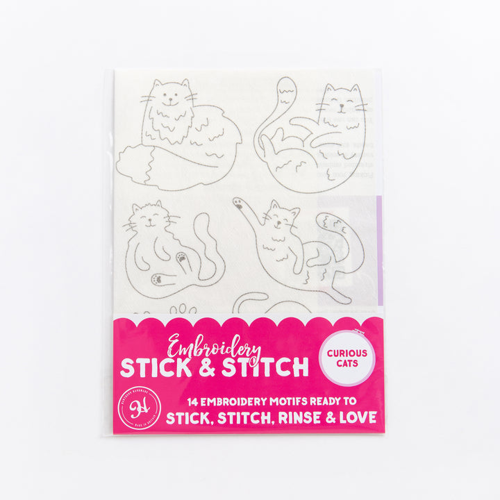 Curious Cats Stick & Stitch Embroidery Patterns