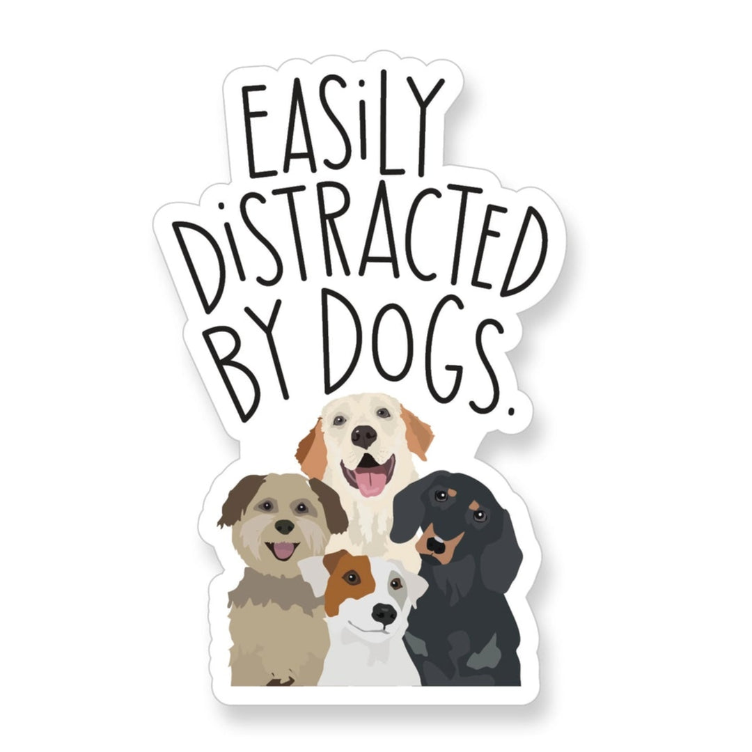 Distracted by Dogs Vinyl Sticker