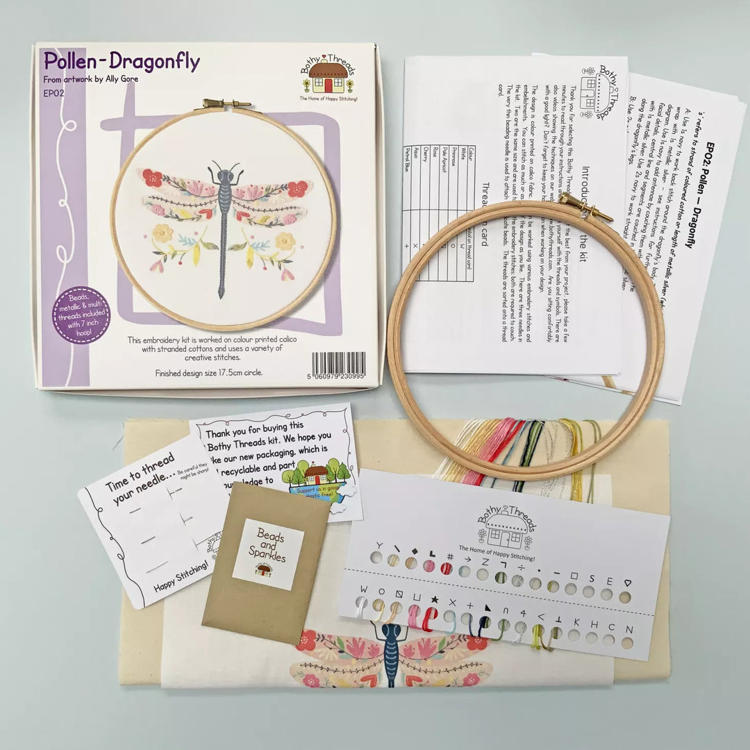 Pollen Embroidery Kit by Ally Gore - Dragonfly