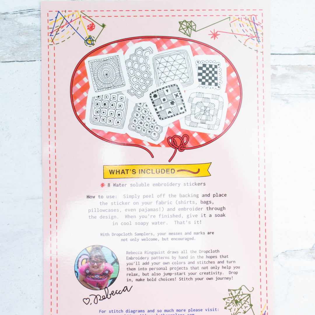 Quilting Squares Stick & Stitch Embroidery Patterns