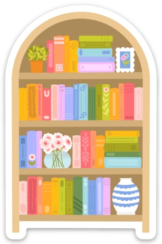 Rainbow Bookcase Vinyl Sticker