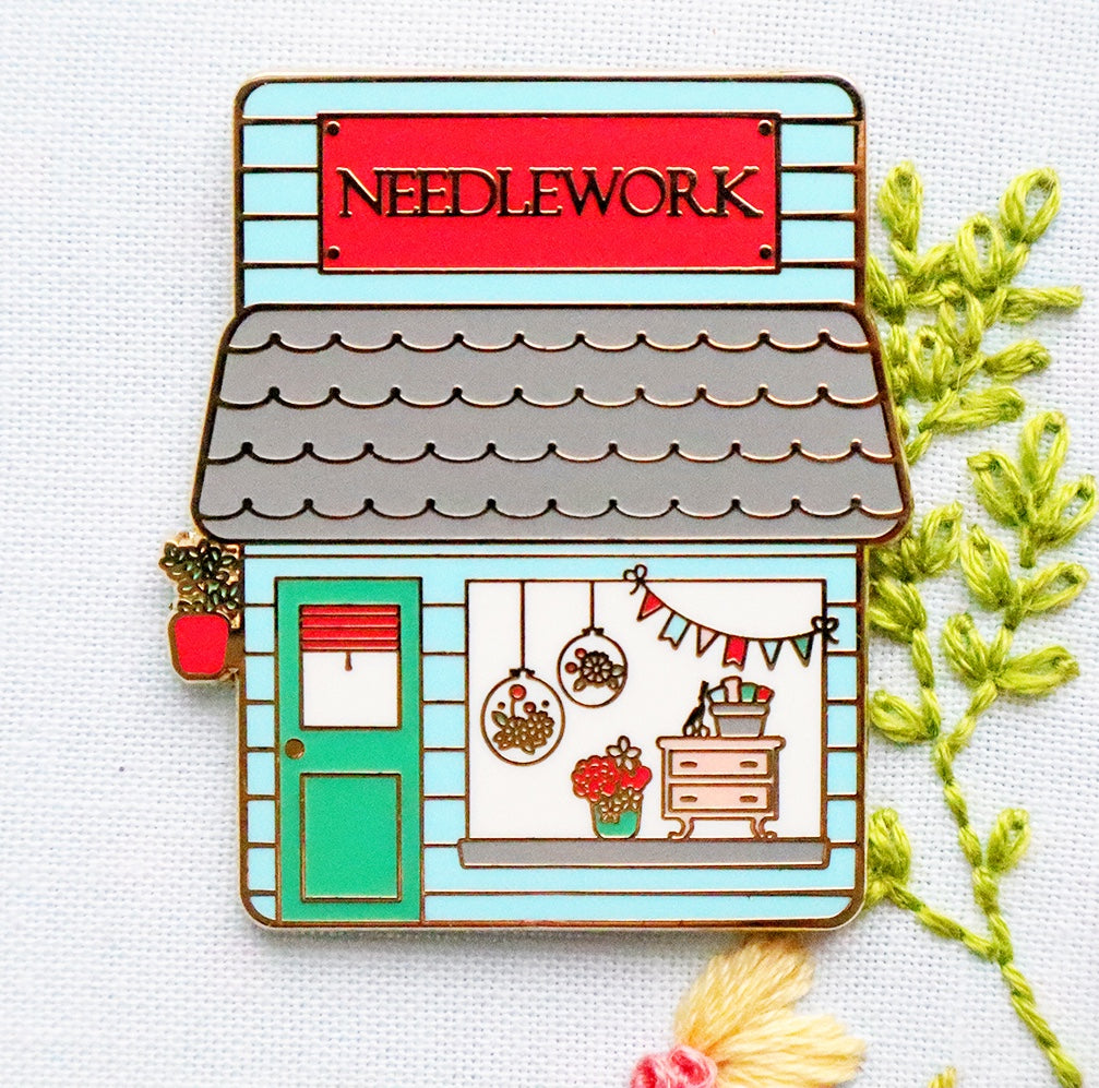Needlework Shop Enamel Needle Minder
