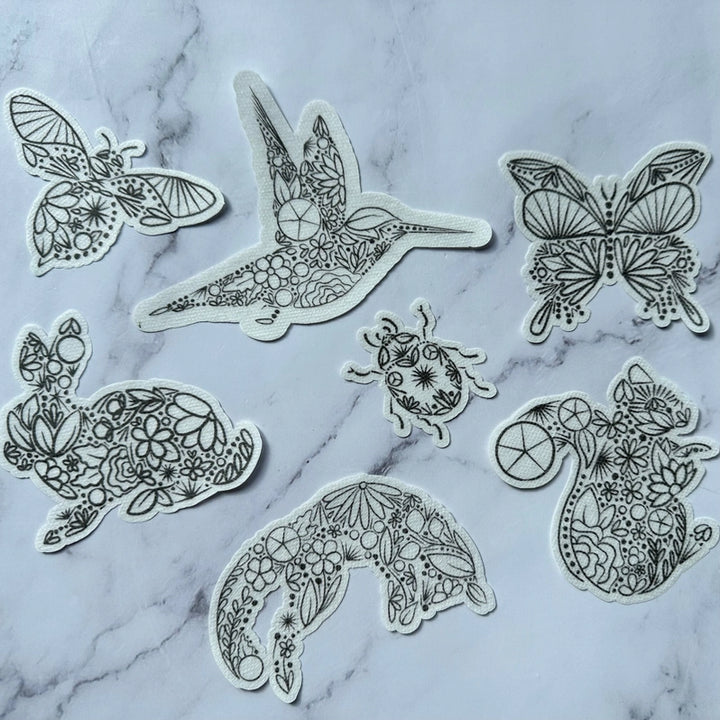 Floral Creatures Stick & Stitch Embroidery Patterns Set