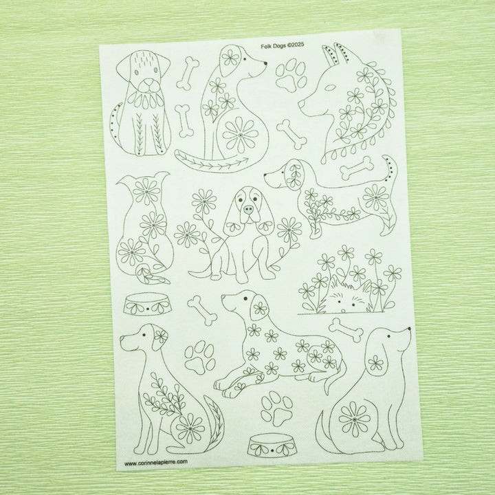 Folk Dogs Stick & Stitch Embroidery Patterns