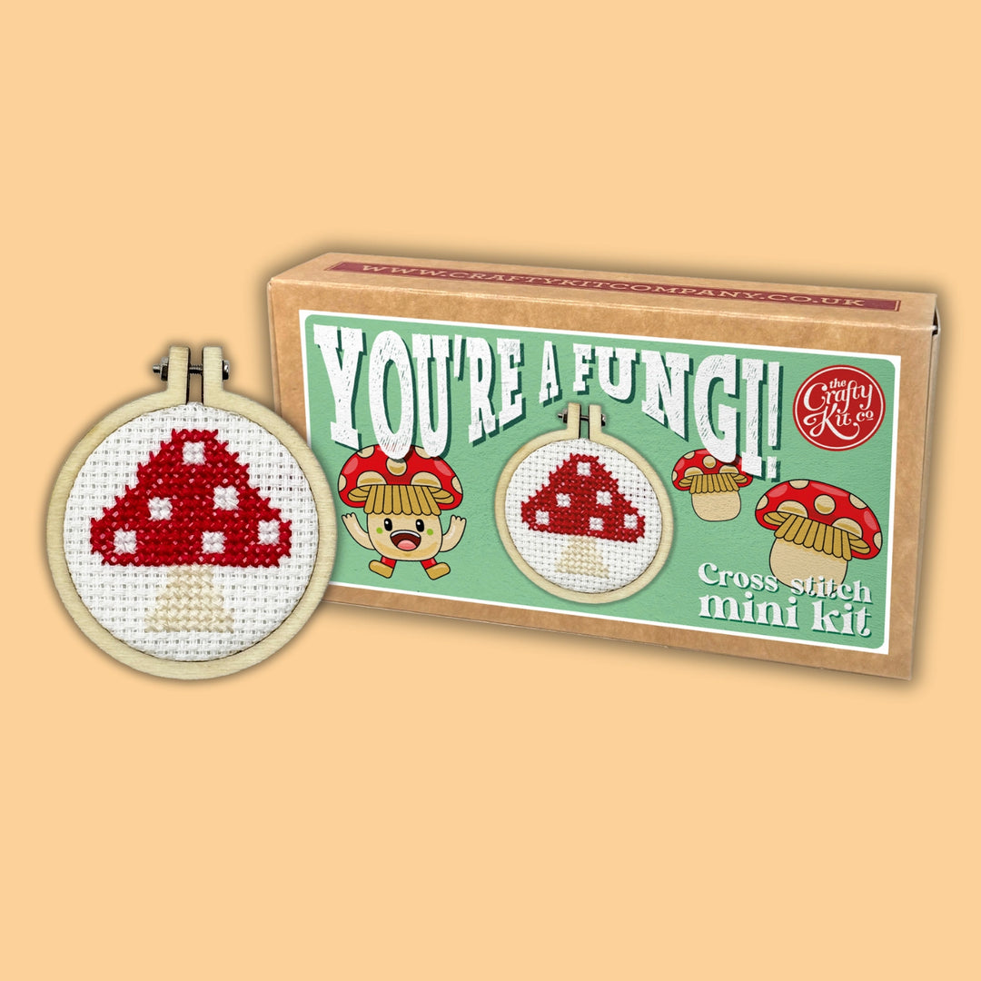Mini Matchbox Cross Stitch Kit - You're a Fungi