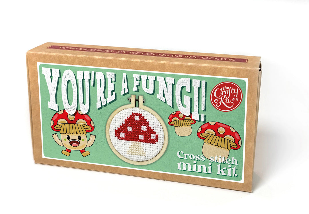 Mini Matchbox Cross Stitch Kit - You're a Fungi