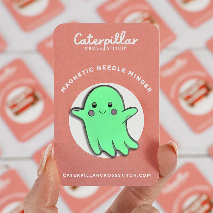 Magnetic Enamel Needle Minder - Glow in the Dark Ghost