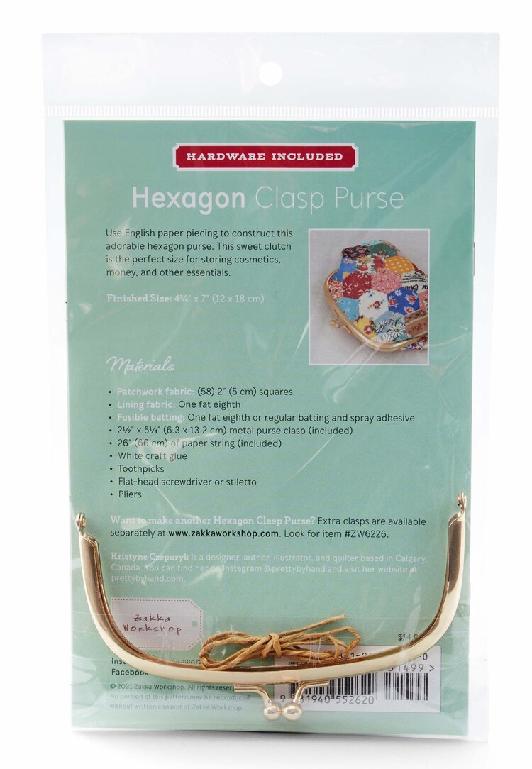 Hexagon Clasp Purse Pattern & Hardware