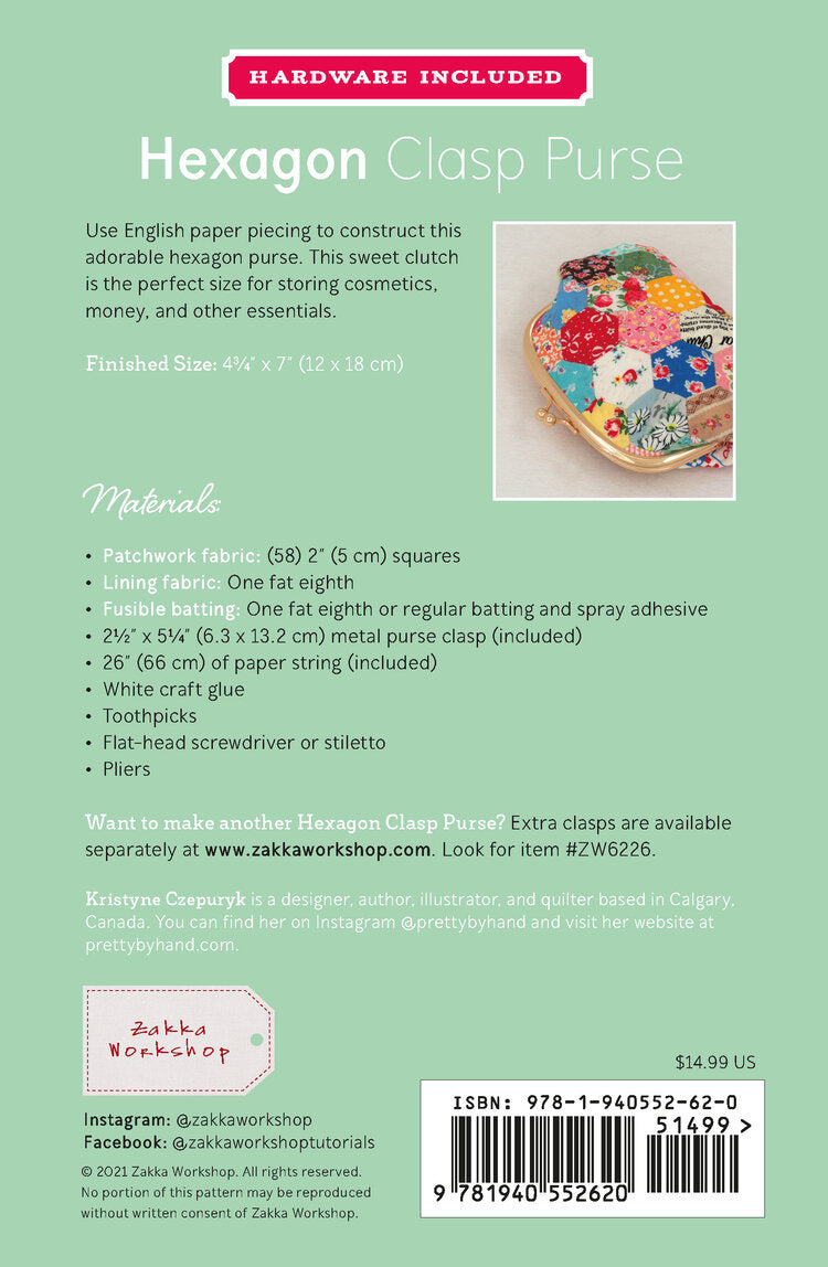 Hexagon Clasp Purse Pattern & Hardware