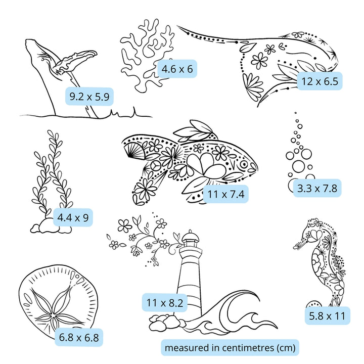 In the Depths Stick & Stitch Embroidery Patterns Set