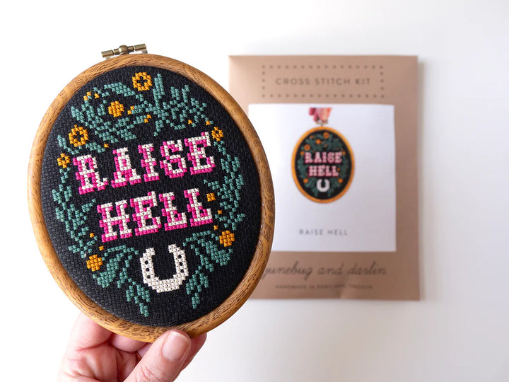 Raise Hell Cross Stitch Kit