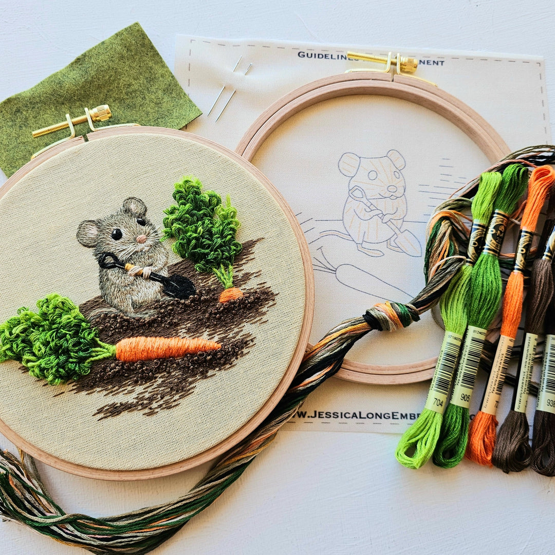 Garden Mouse Embroidery Kit