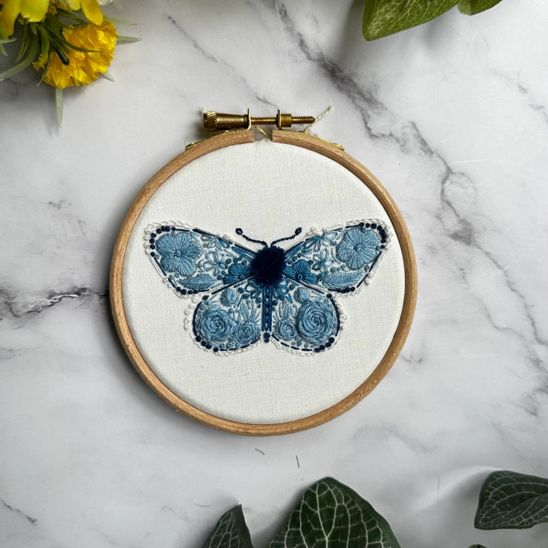 Karner Blue Butterfly Mini Embroidery Kit