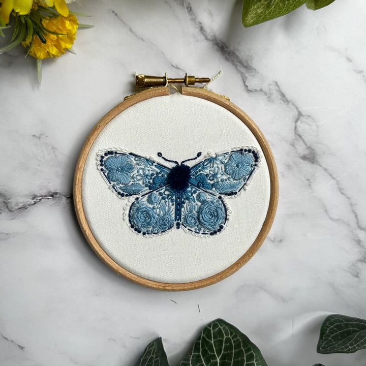 Karner Blue Butterfly Mini Embroidery Kit