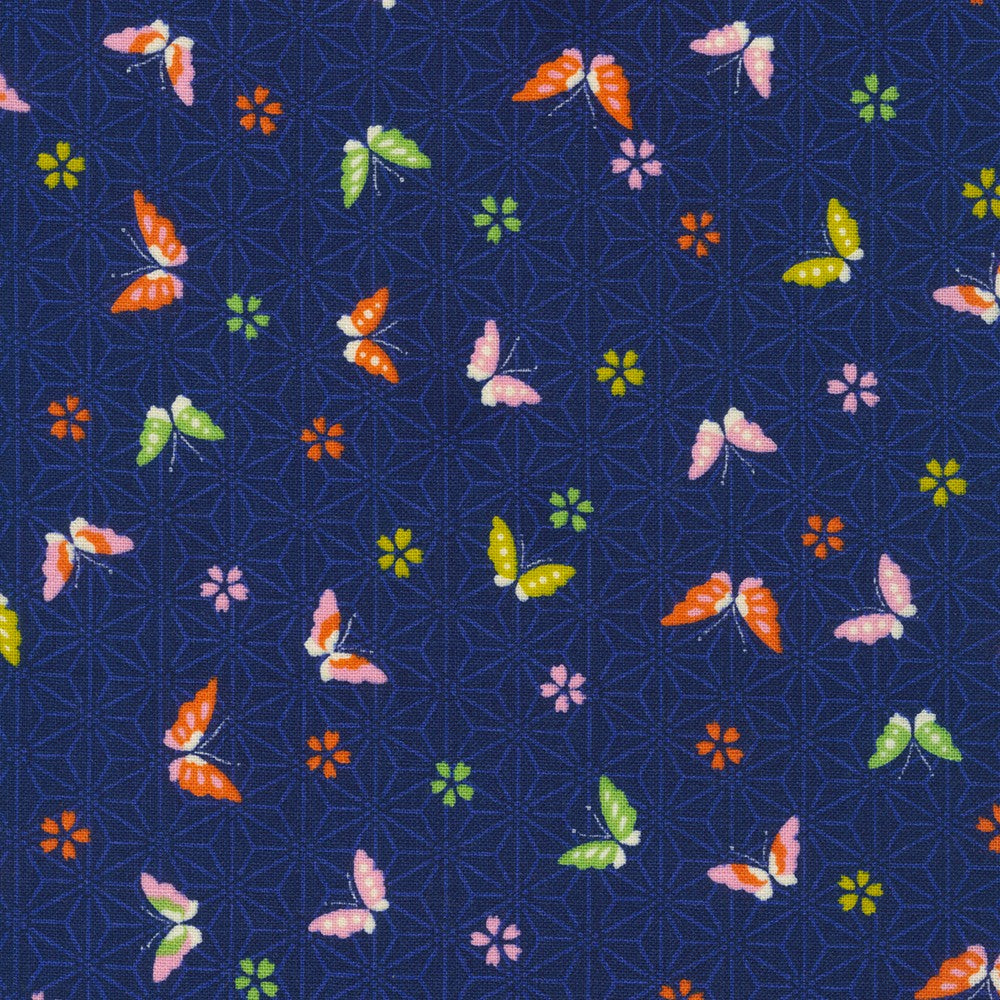 Sevenberry Kiku :: Butterflies in Navy (SB44D15)